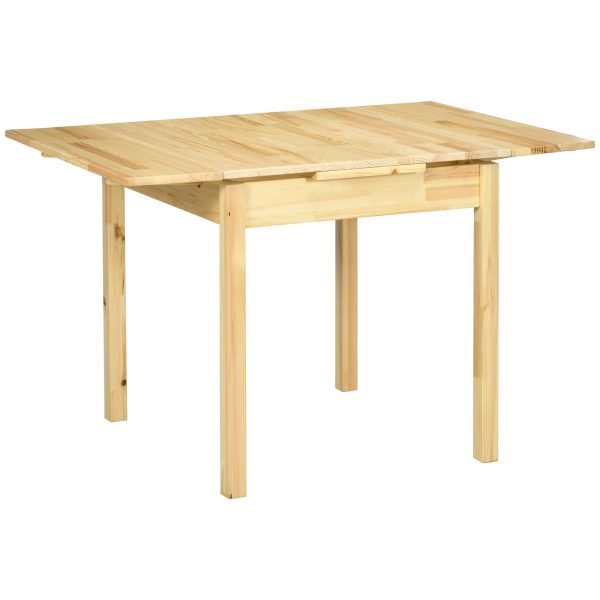 Mesa de Jantar Dobrável Extensível com Laterais Abatíveis para 2-4 Pessoas Carga Máx. 50 kg 120x80x75 cm Madeira - Image 1