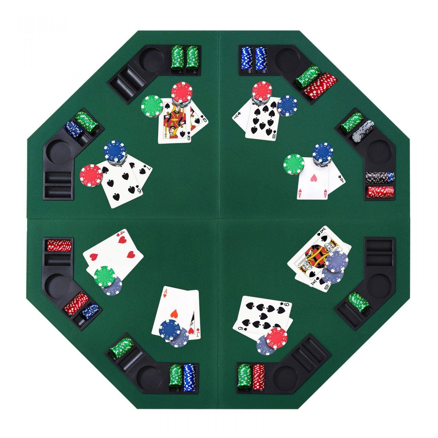 Mesa de Poker Octogonal Dobrável para 8 jogadores Leve 120x120x1,5 cm ...