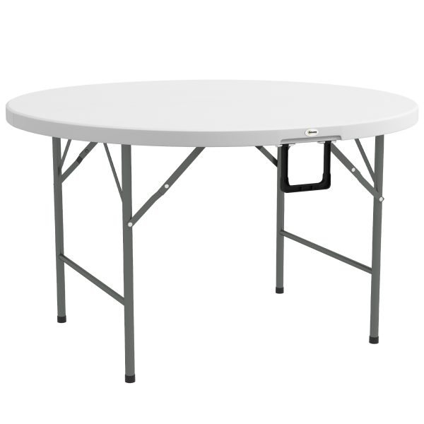 Mesa de Varanda Dobrável com Estrutura de Aço e Bancada de HDPE Carga Máxima 80 kg Ø122x73 cm
