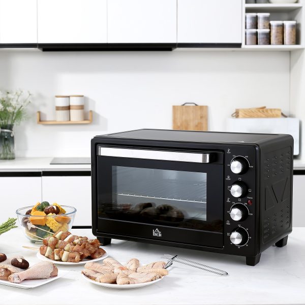 Mini Forno de Convecção 32L 16000 com 3 Modos de Aquecimento Temperatura até 230 °C Temporizador Bandeja de Assar Ajustável em 3 Níveis 52