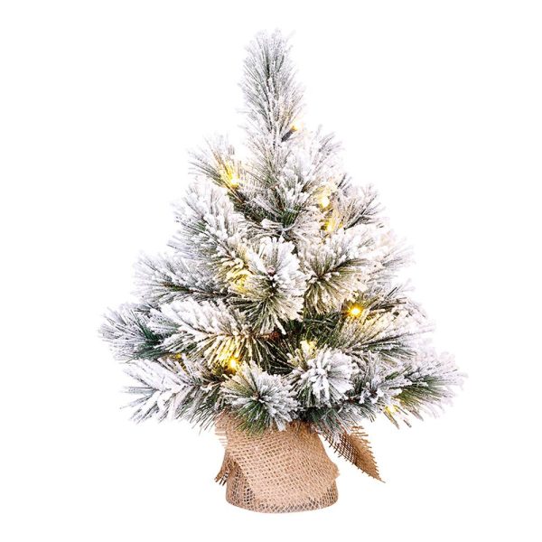 Mini Árvore De Natal Efeito Nevado Com Led Incluído 45X23Cm