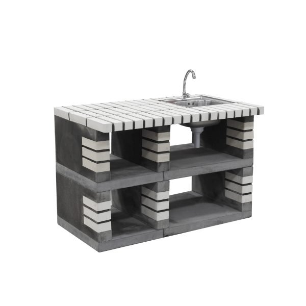 Modulo de Bancada com lava-loiça Pan American cinza