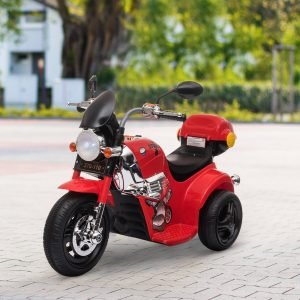 Moto Elétrica para Crianças a partir de 18 Meses 6V com Faróis Buzina 2  Rodas de Equilibrio Velocidade Máx. de 3km/h Motocicleta de Brinquedo  88,5x42,5x49cm Vermelho