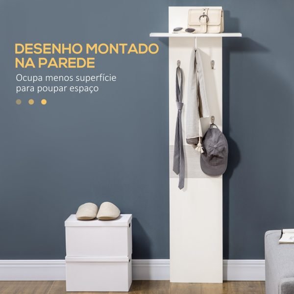 Móvel Cabide de Entrada com 4 Ganchos Cabide de Parede com Barra Suspensa de Alumínio - Imagem 4