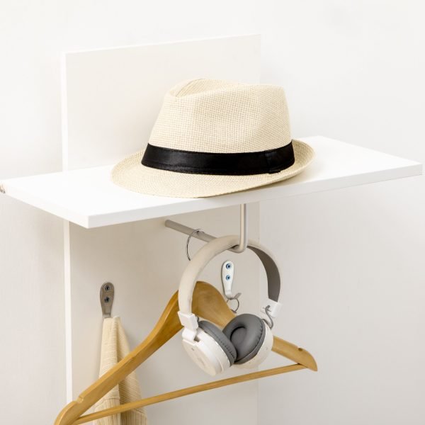 Móvel Cabide de Entrada com 4 Ganchos Cabide de Parede com Barra Suspensa de Alumínio - Imagem 7