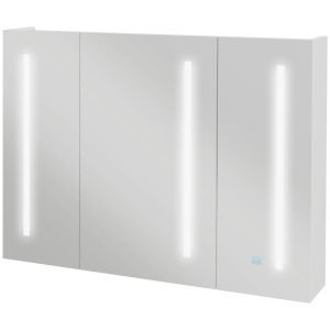 Móvel Casa de Banho de Parede com 3 Portas. Prateleiras Ajustáveis e Interruptor Tátil 90x15x70 cm