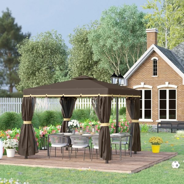 Pérgola de Jardim 3x3m com Duplo Teto de Ventilação