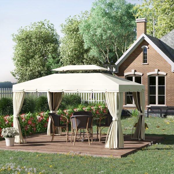 Pérgola de Jardim 4x3m de Alumínio com Duplo Teto