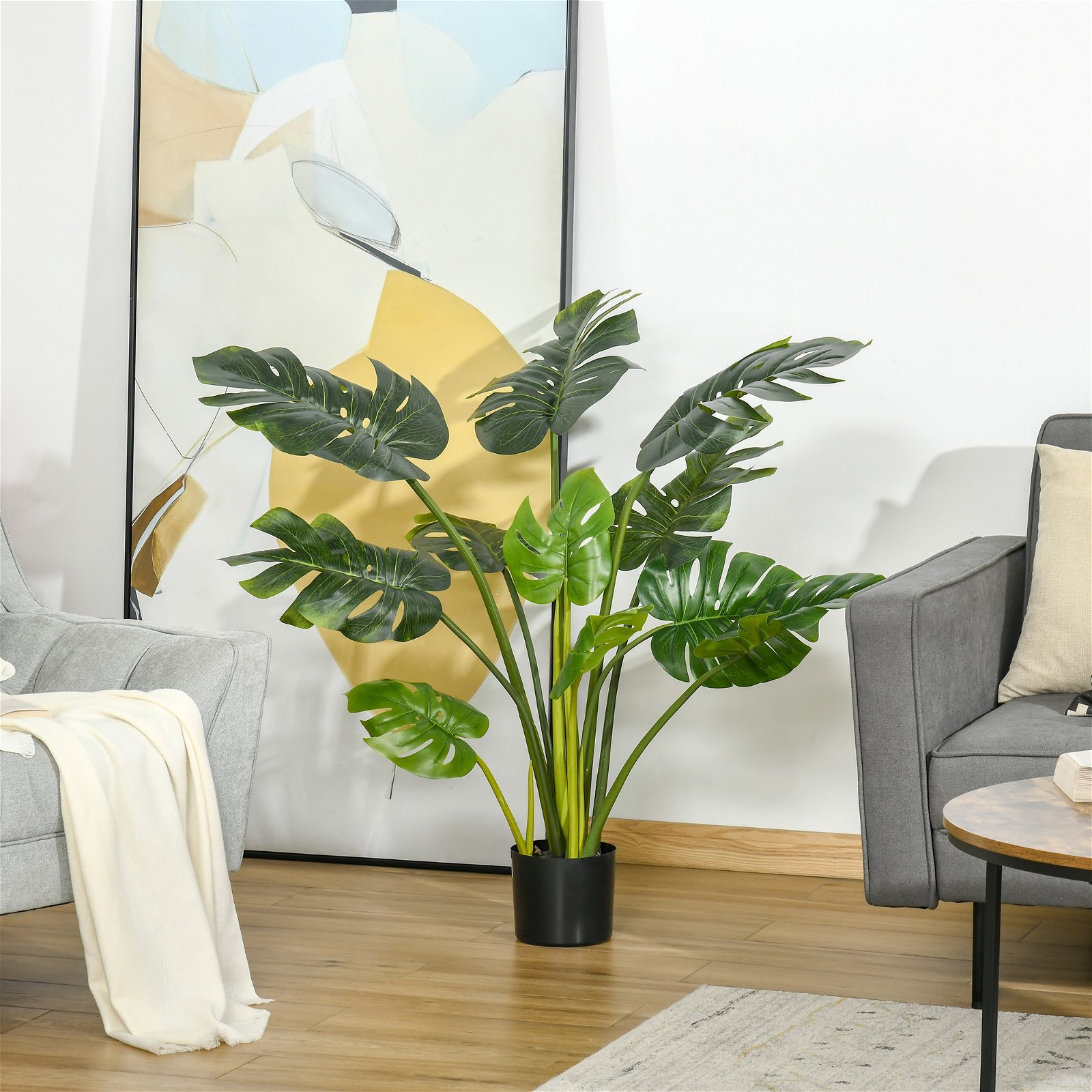 Planta Artificial Costela de Adão no Vaso 110cm de Altura com 11 Folhas  para Casa Sala de Estar Dormitório Verde | O Meu Jardim