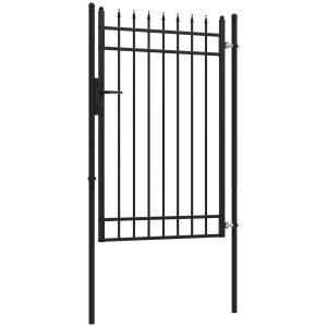 Porta para Vedação de Jardim de Aço Galvanizado com Decoração 107x204 cm