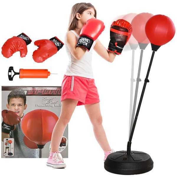 Punching Ball para Crianças acima de 5 anos Kit Boxe com Luvas Altura Ajustável 122
