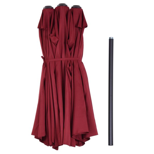 Guarda-Sol duplo com Manivela Resistente À Água e Proteção UV 4.6x 2.7m - Imagem 7