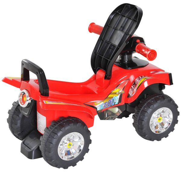 Quad passeio de criança Carro de bebê sem pedais brinquedo com chifre 60x38x42cm