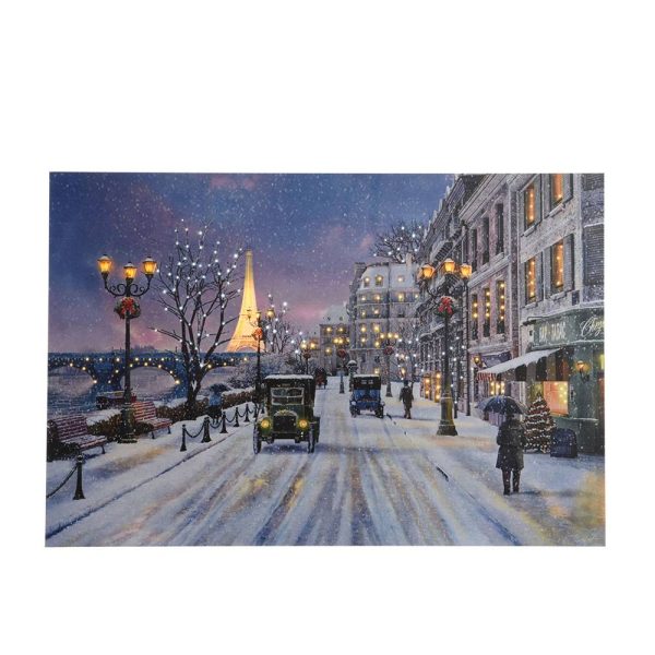 Quadro Com Led Paris Com Botão On/Off 2