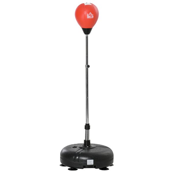 Saco de Boxe de Pé com Altura Ajustável de 4 Níveis com Base Preenchida Luvas e Inflador para Adultos e Adolescentes Ø45x132-158cm Preto e Vermelho - Image 2