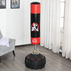 Saco de boxe em pé com molas de base completa areia / água Φ60x180 cm