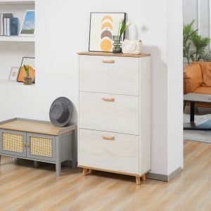 Sapateira Moderna com 3 Gavetas Abatíveis para 12 Pares de Sapatos e Prateleira Ajustável 70x23