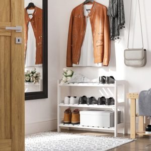 Sapateira de Madeira Estante para Sapatos de 3 Níveis para até 9 Pares