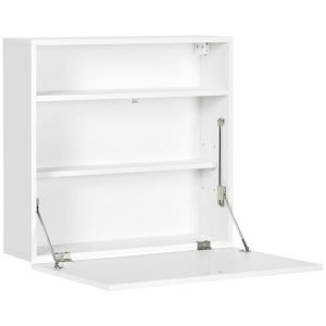 Secretária de Parede Moderna Mesa com Prateleiras de Armazenamento Carga 40 kg