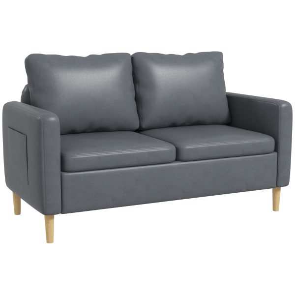 Sofá Moderno Estofado em Poliéster com 2 Bolsos Laterais Carga 200 kg 143x76x83cm
