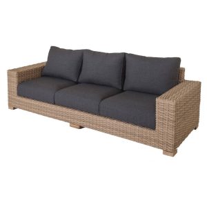 Sofá 3 Lugares Rattan Do Pe Saba Exterior 248 X 88 X 74 Cm