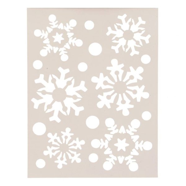 Stencil / Molde Removível Com Desenho Floco De Neve 21X30Cm