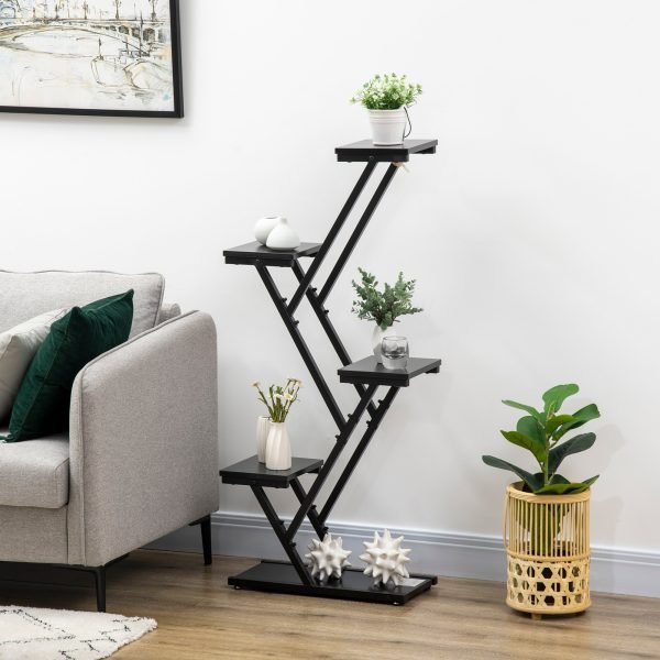 Suporte de Madeira para Plantas de 4 Níveis