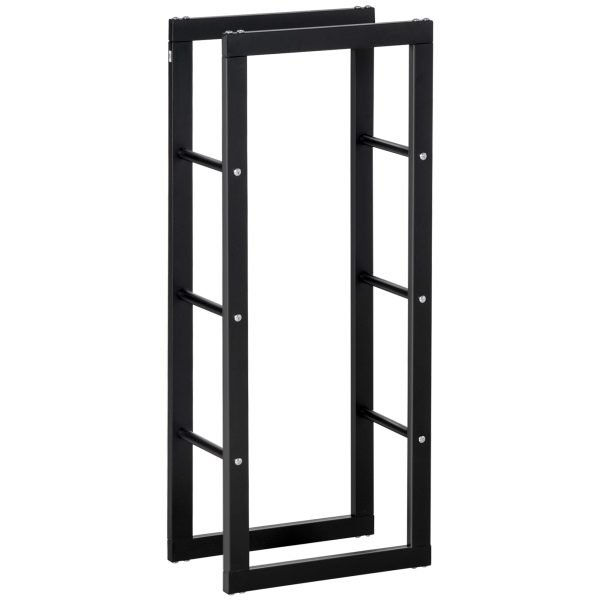 Suporte para Lenha de Metal para Interior e Exterior Carga Máxima 100 kg 40x25x100 cm