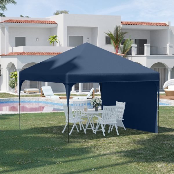Tenda Dobrável 3x3m com Altura Ajustável com 1 Parede Lateral