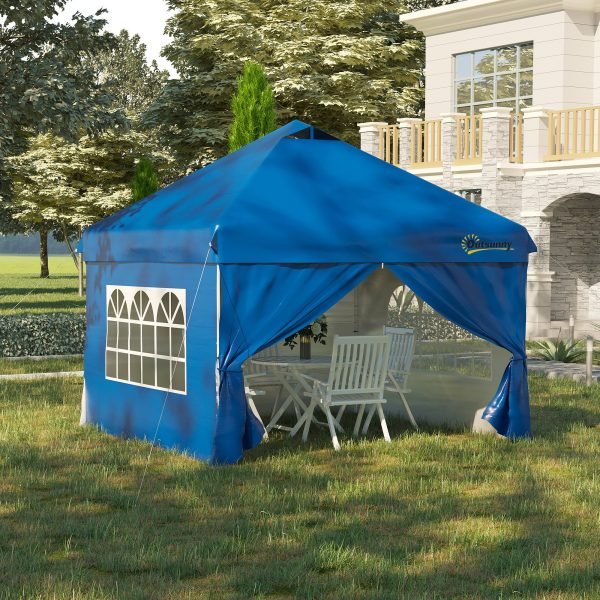 Tenda Dobrável 3x3m com Altura Ajustável de 3 Níveis com 4 Paredes Removíveis