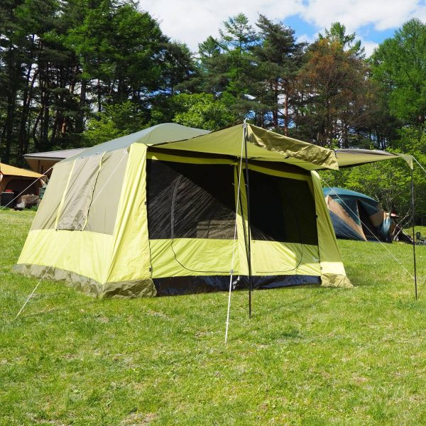 Tenda de Campismo Familiar 4-8 Pessoas Portátil e Impermeável com Bolsa de Transporte 410x310x225cm