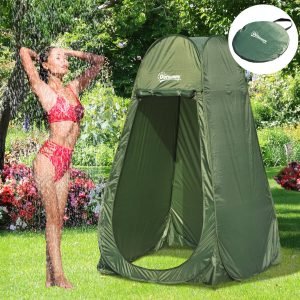 Tenda de Campismo Instantâneo Tipo carpa Chuveiro Trocador de WC Impermeável para acampar-100x100x185cm
