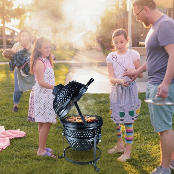 Termômetro e tampa de carvão para churrasco de acampamento 40.5x35x55 cm