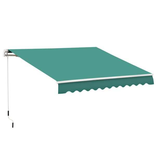 Toldo Manual Retrátil com Manivela 295x245cm com Proteção Sola Verde