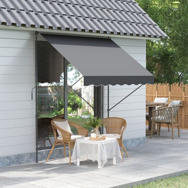 Toldo Manual Retrátil com Manivela Proteção Solar UV40+