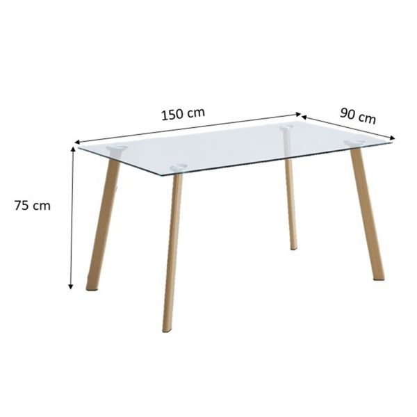 Mesa Retangular Albi em vidro - Image 2