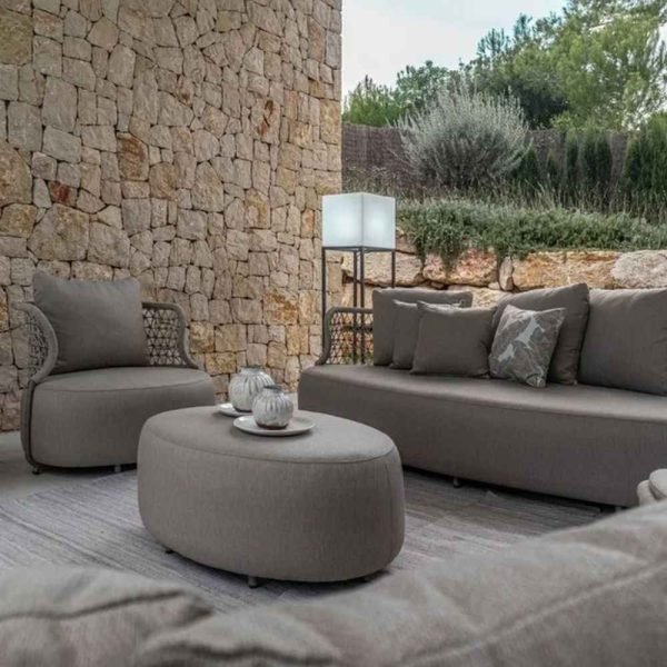 Sofá Sorä de 2 lugares bege com corda trançada 152 X 99 X 77 CM - Image 2