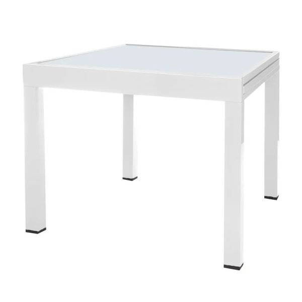 Mesa extensível Thais alumínio branco 80 X 80 X 74 CM - Image 1