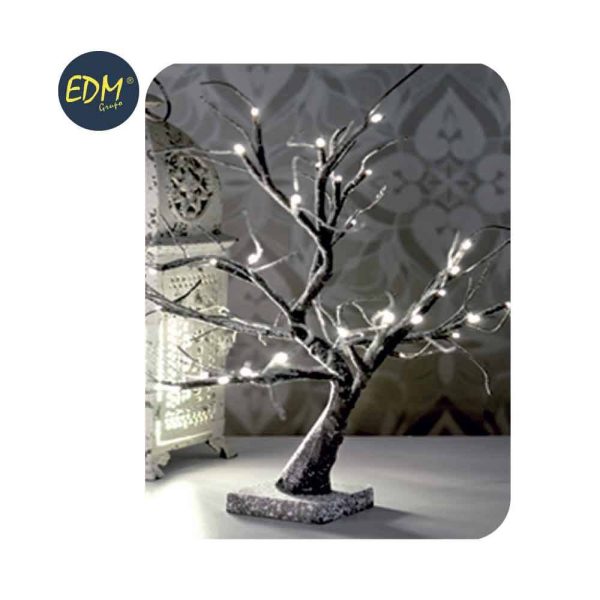 Árvore 3D Sakura Efeito Neve Branco Quente A Pilhas Ip20 45C