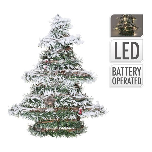 Árvore Natalina De Rattan Com Leds 40Cm