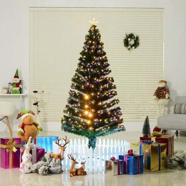 Árvore de Natal 180cm Artificial Árvore com Suporte Metálico Luzes LED Multicores