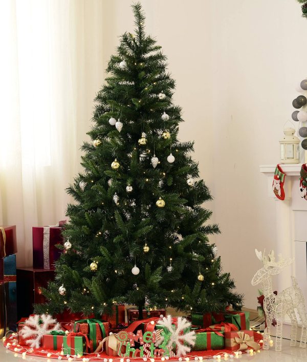 Árvore de Natal Artificial Árvore 180 cm com Suporte 745 ramas 200 Luzes LED